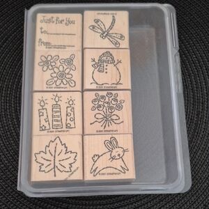 STAMPIN' UP! Retired 2001 'Tags And More' Stamp Set, Set of 8 Stamps